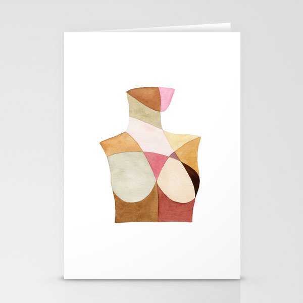 The Woman Patchwork Watercolor Print Stationery Cards