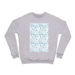 Christmas Pattern Watercolor Blue Snowflake Bauble Crewneck Sweatshirt
