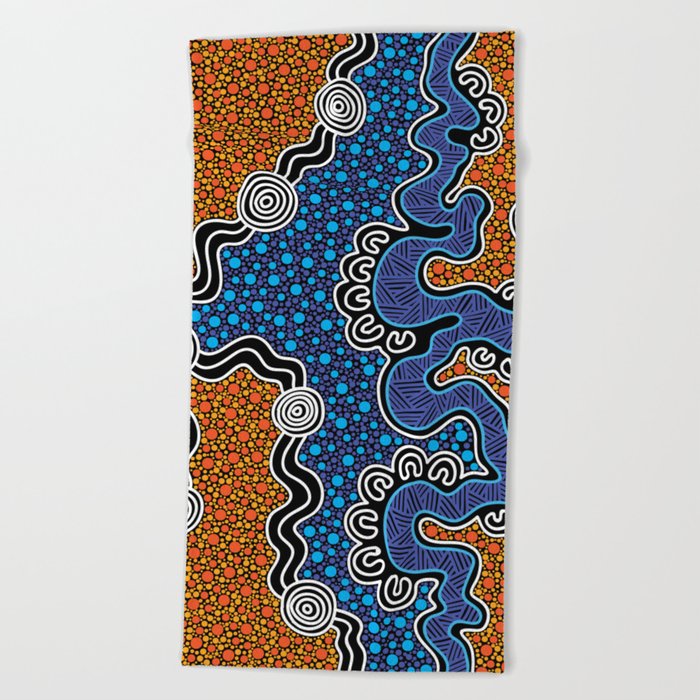 Authentic Aboriginal Art - 10 Beach Towel