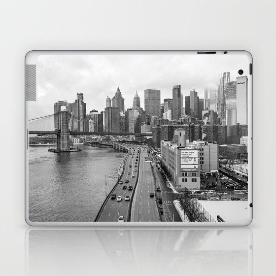 New York City | Black and White Photography | Lower Manhattan Views Laptop & iPad Skin