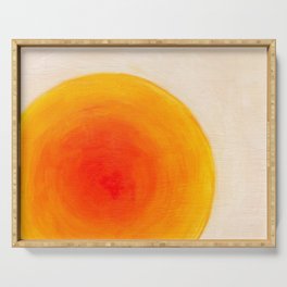 Rising sun gradient - Abstract oil painting Serving Tray