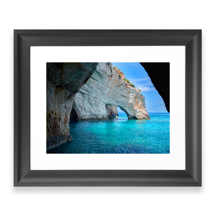 Greece Ocean Framed Art Print by newburydesigns
