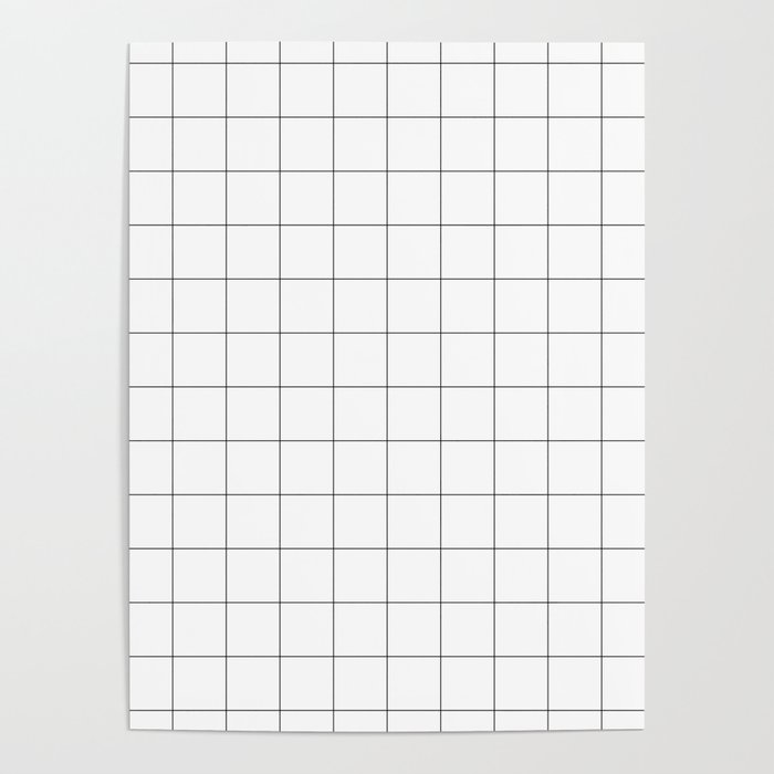 Windowpane Check Grid (black/white) Poster
