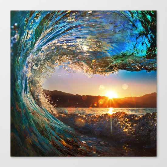 Beach - Waves - Ocean - Sun Canvas Print