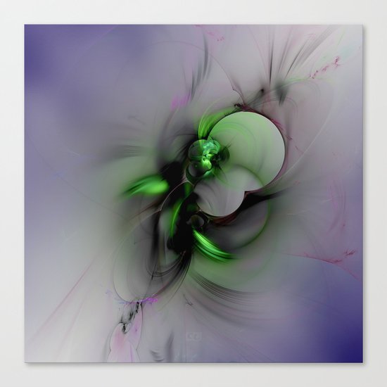 Abstract in Black and Green Canvas Print