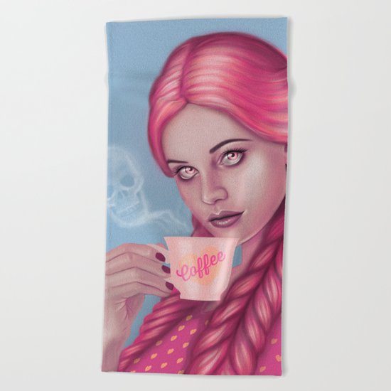 My Blood Type is Coffee Beach Towel