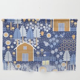 Day at the Farm - Blue Wall Hanging