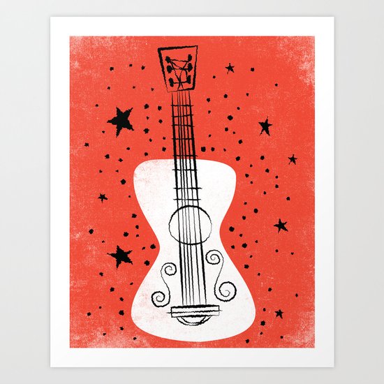 POP GUITAR Art Print