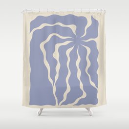 Abbot Kinney blue Shower Curtain | Nature, Midcentury, La, Venice, Wavy, Aesthetic, Garden, Drawing, Cali, Street 