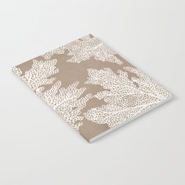 Sea Fan Coral – White on Kraft Notebook