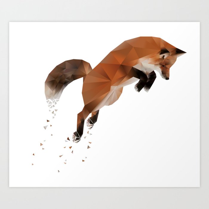 Leaping Red Fox Art Print By Skylinepainterdesigns Society6