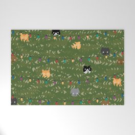 Naughty Christmas Cats In Tree Welcome Mat