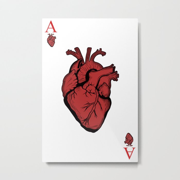 Ace of Hearts Metal Print