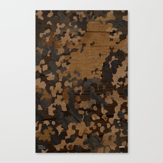 Modern Woodgrain Camouflage / Flecktarn Print Canvas Print