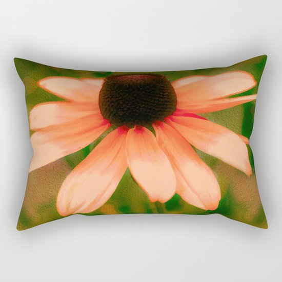Vibrant Orange Coneflower Rectangular Pillow