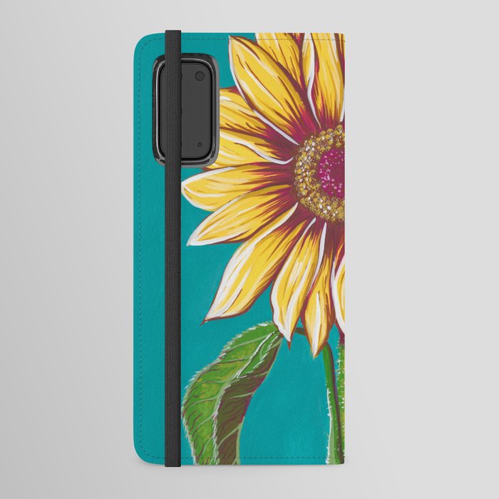 Sunflower in Teal Android Wallet Case