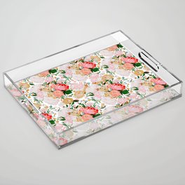 Vintage Floral Acrylic Tray