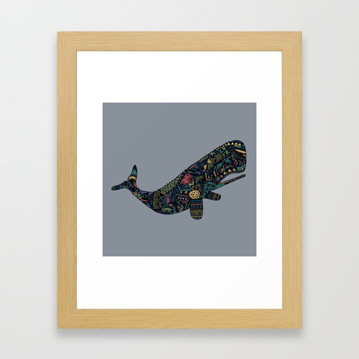 Shafted Whale Framed Art Print