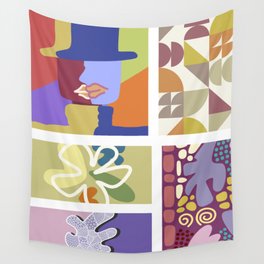Assemble patchwork composition 6 Wall Tapestry