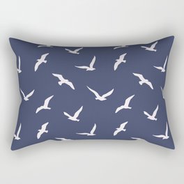 Seagull silhouettes navy blue Rectangular Pillow