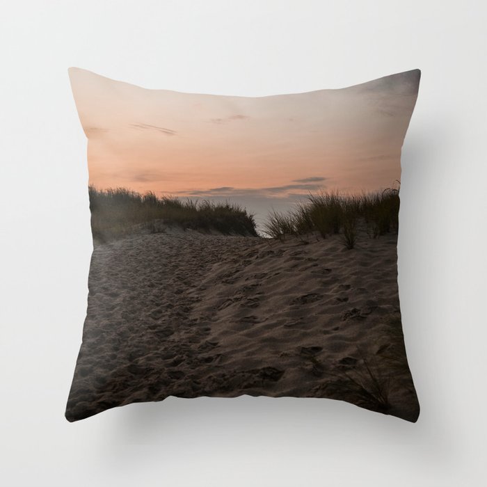 Walking to the Sunset Throw Pillow