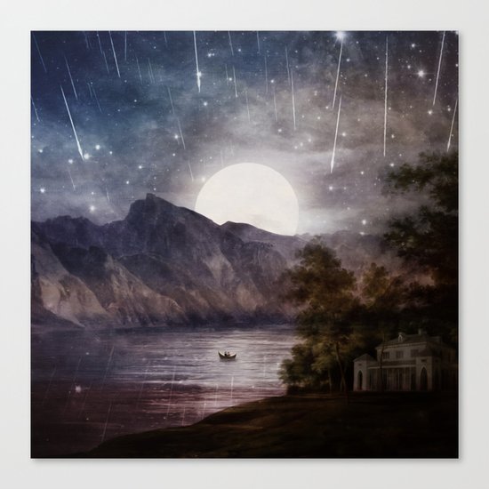 Love under A Wishing Star Sky Canvas Print