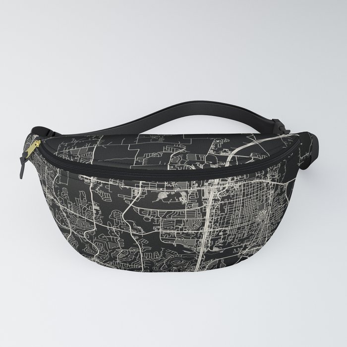 McKinney - Black and White City Map Fanny Pack