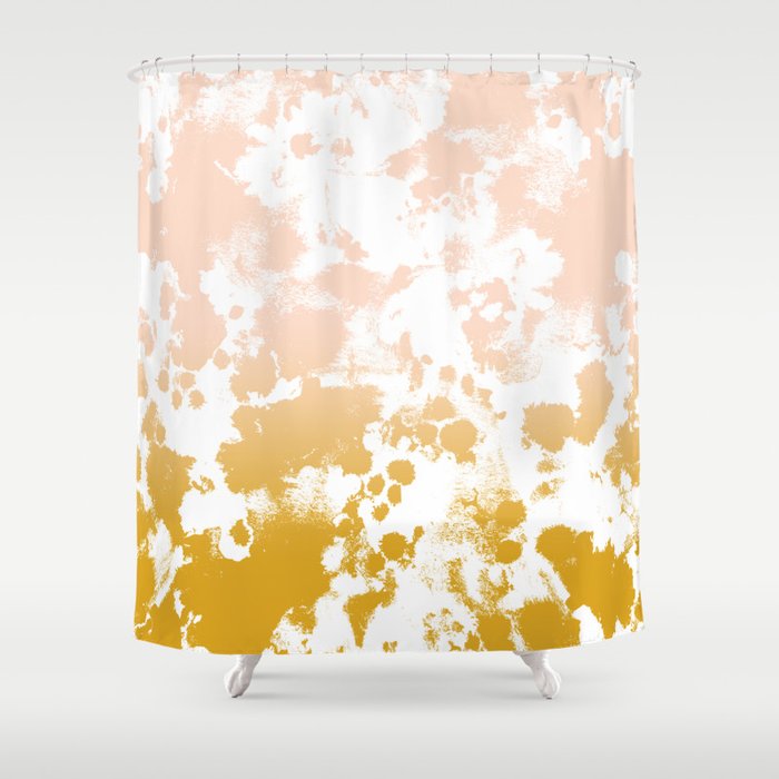 Minimal Modern Ombre Gold To Pastel Pink Abstract Art Pattern Gender Minimal Modern Ombre Gold To Pastel Pink Abstract Art Pattern Gender Neutral Shower Curtain