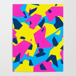 Blue\Yellow\Pink\Navy Geometric camo Poster