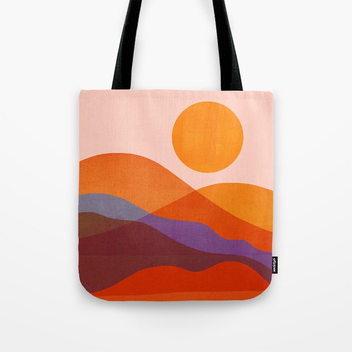 Abstraction_Mountains_SUN_Beautiful_Day_Minimalism_001 Tote Bag