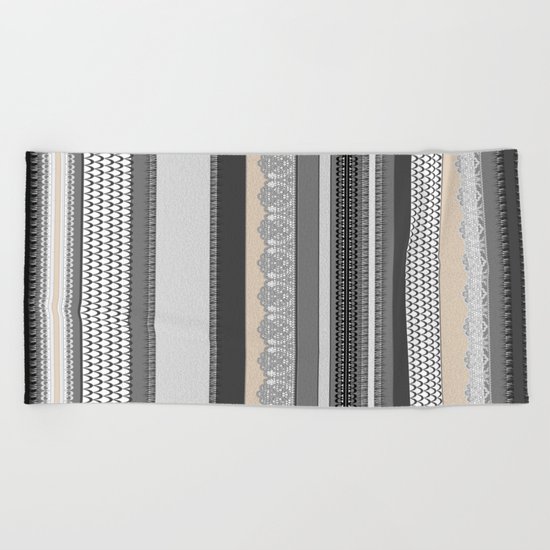 Beach House Stormy Grey Beach Towel