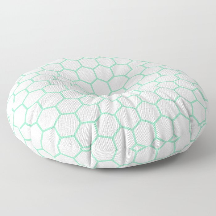 Honeycomb (Mint & White Pattern) Floor Pillow