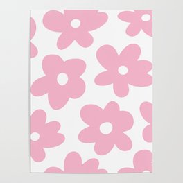 Groovy Pink Flowers Poster