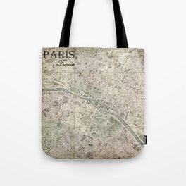 Vintage Paris Map Tote Bag