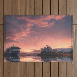Australia Photography - Cruise Travelling By The Sydney Opera House Outdoor Rug