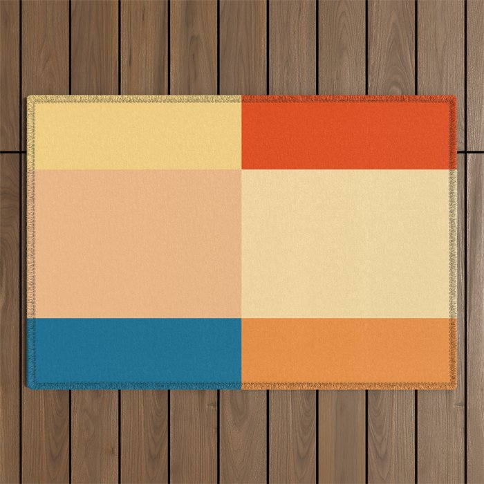 Retro Geometric Colors Outdoor Rug