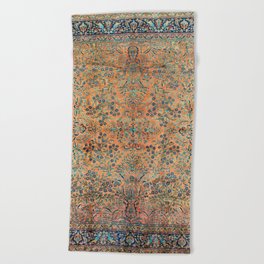 Kashan Floral Persian Carpet Print Beach Towel