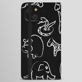 Animal Chalkboard Doodles iPhone Wallet Case