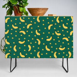 Cute Green Banana Fruit Lover Print Pattern Credenza