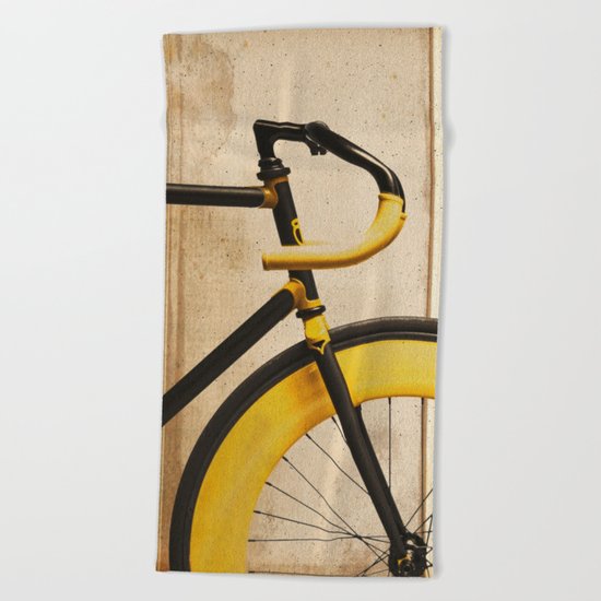Bike With Yellow Details Beach Towel