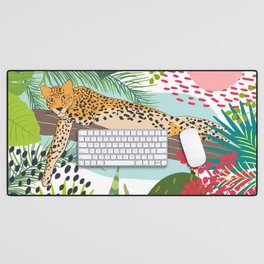 Colorful Jungle Cheetah Print Desk Mat