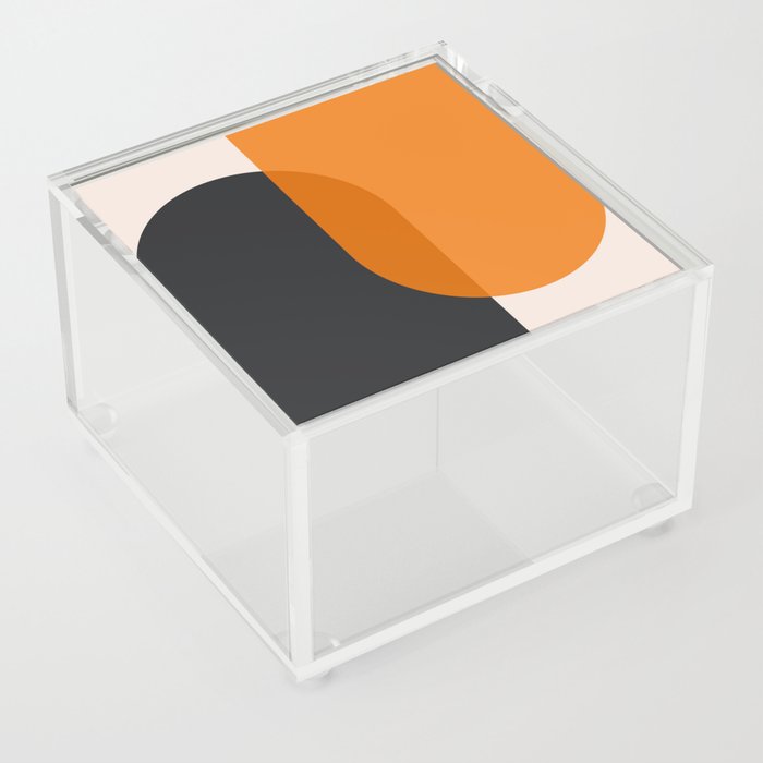 Mid-Century Modern Arches Orange + Black Acrylic Box