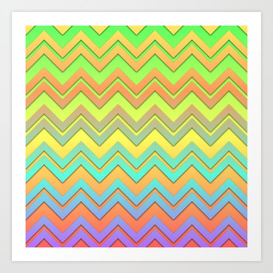 Summer Chevrons Art Print