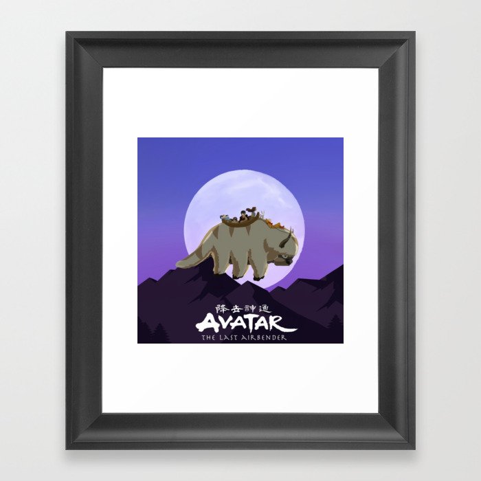 Team Avatar on Appa Framed Art Print