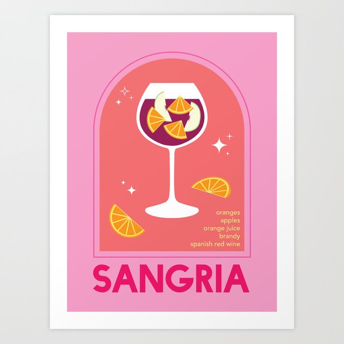 Sangria Cocktail Art Print