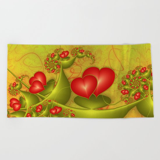 Fractal Love Beach Towel