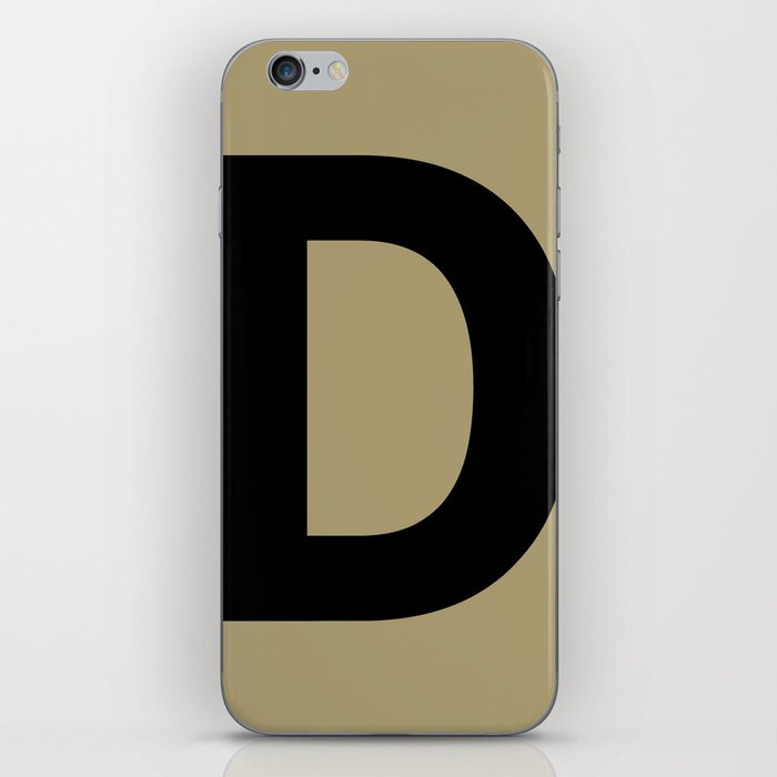 Letter D (Black & Sand) iPhone Skin
