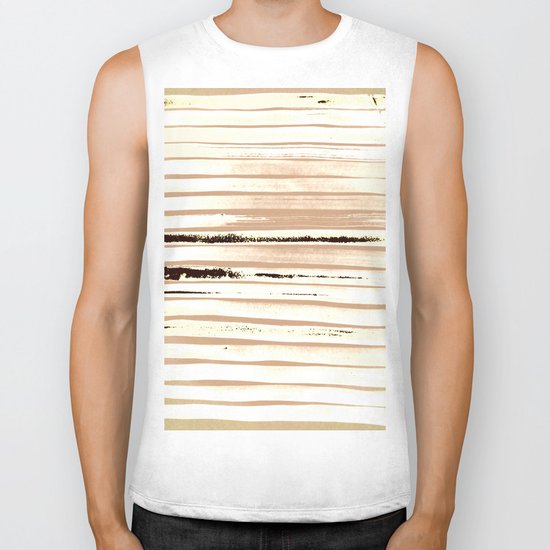 Brown Earth Lines Biker Tank