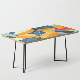 Soft Colorful Leaves Foliage Abstract Nature Art Drawing In Vintage 50s & 60s Color Palette Coffee Table
