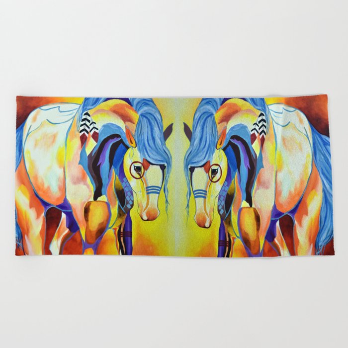 Native American Horse Beach Towel By Artsiiabii Society6